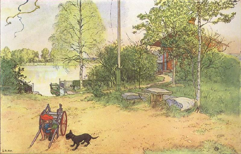 Carl Larsson Our Coourt-Yard France oil painting art